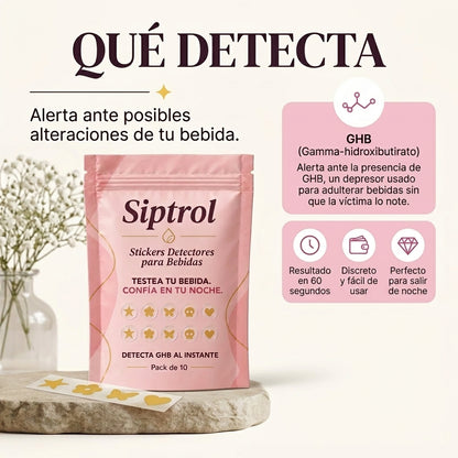 Siptrol™ | Pegatinas de detección de sustancias en bebidas